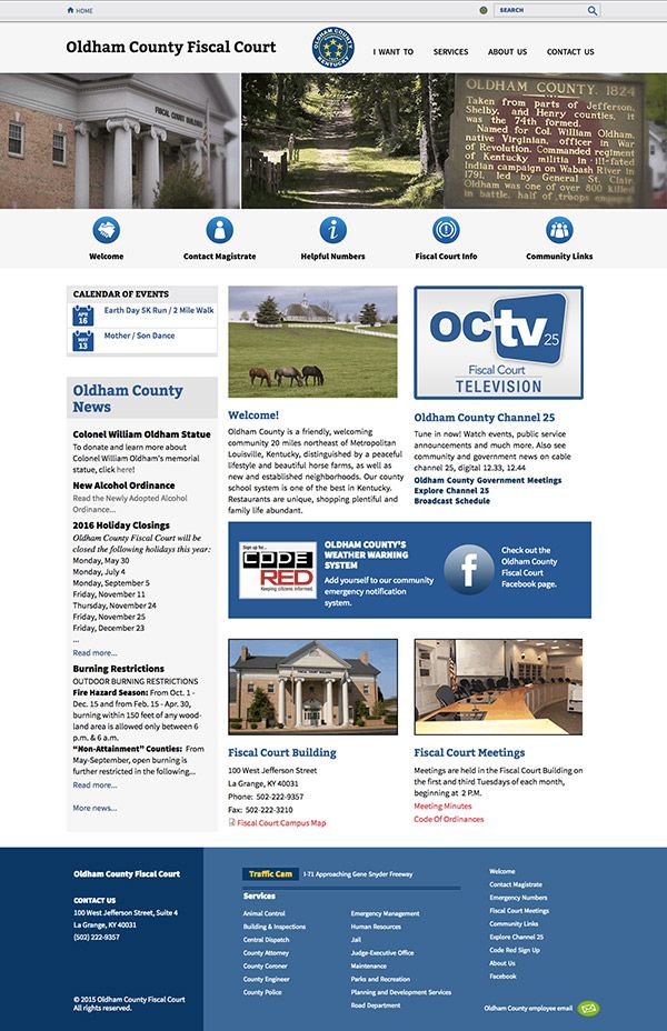 Oldham County website built by Louisville Web Group Oldham County Government Website