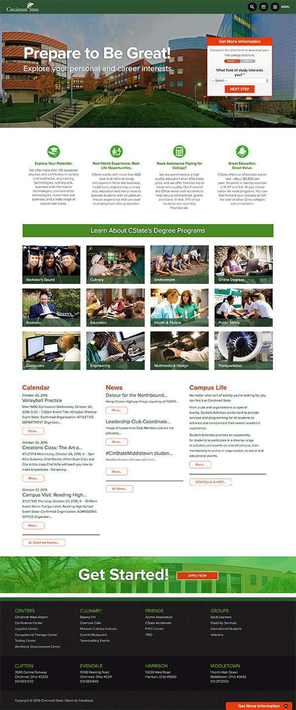 Cincinnati State College LWEBG built a new Drupal 7 website for Cincinnati State College