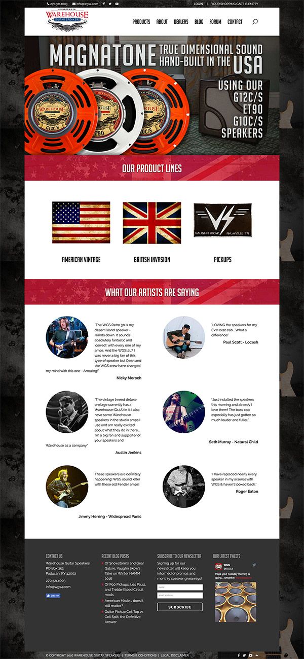 Warehouse Guitar Speakers eCommerce Website Louisville Web Group developed an ecommerce website for Warehouse Guitar Speakers
