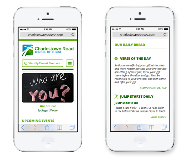 Lwebg designed a responsive website for Charlestown Road Church of Christ Charlestown Road Church Responsive Views